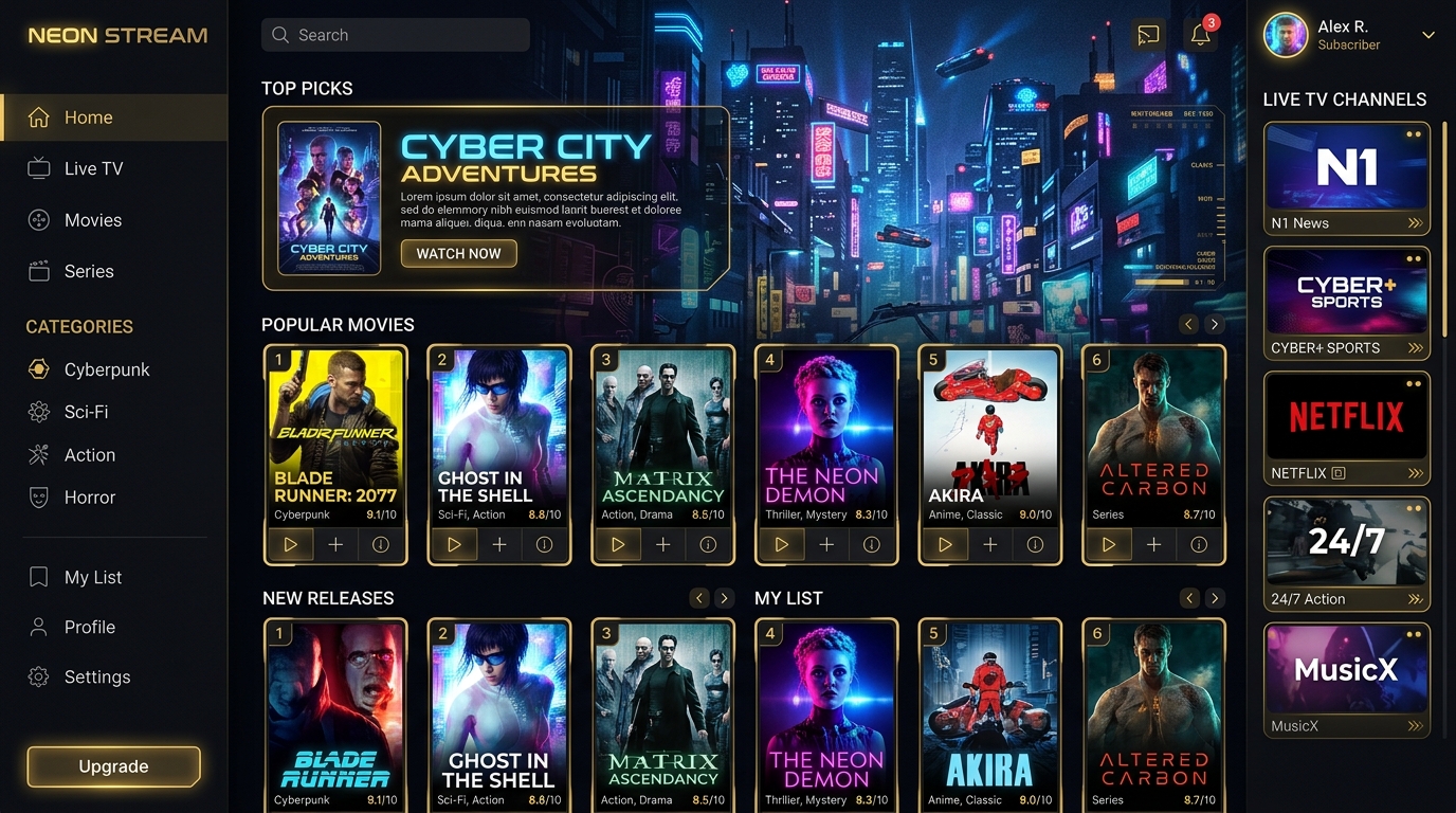 BoxStream Cyber — IPTV Démo